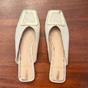 Sam Edelman Linen Buckled Slide Flats